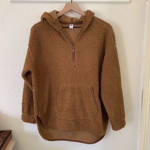 OLD NAVY Oversized Tunic Sherpa Half- Zip